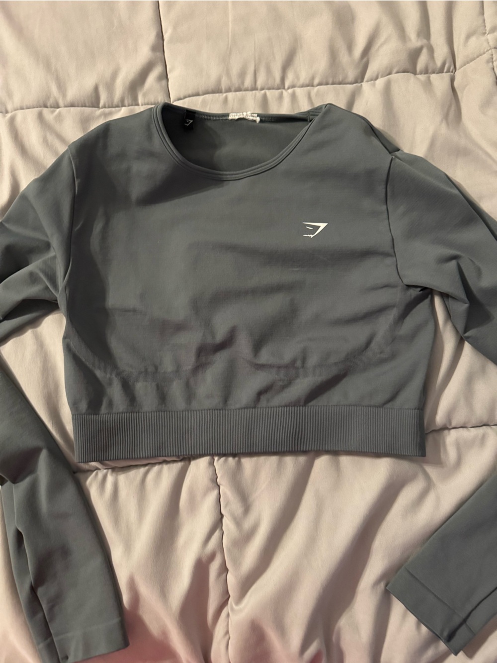 Gymshark Charcoal Gray Cropped Long-Sleeve Top